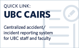 Login to CAIRS to report workplace health and safety incidents or accidents